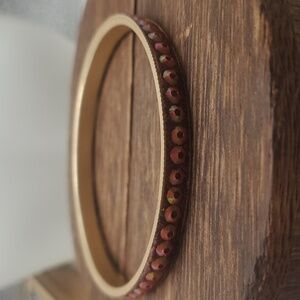 B2434 lined red sequin bloom bracelet‎ bangle